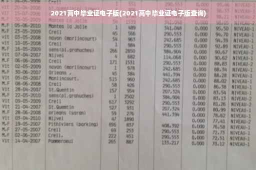 2021高中毕业证电子版(2021高中毕业证电子版查询)