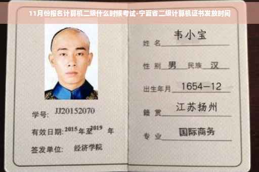 11月份报名计算机二级什么时候考试-宁夏省二级计算机证书发放时间