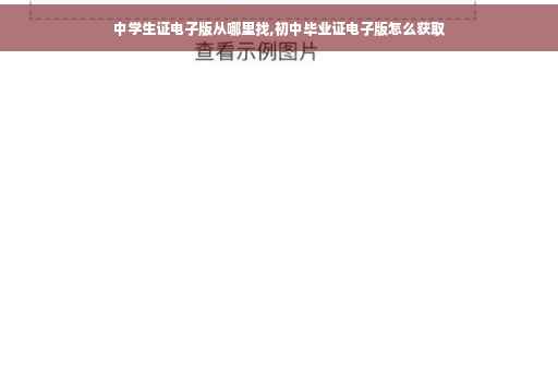 中学生证电子版从哪里找,初中毕业证电子版怎么获取