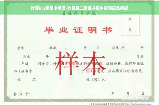 计算机2级是中级麽-计算机二级证书算中级嘛还是初级