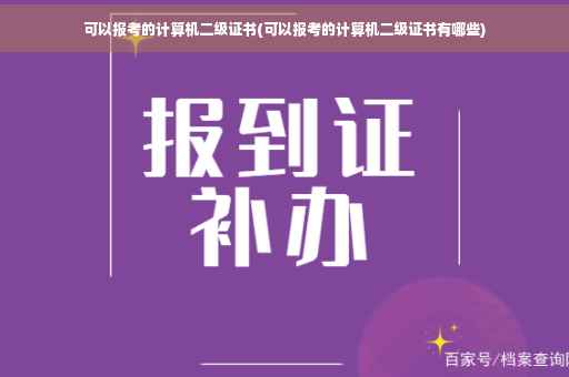 可以报考的计算机二级证书(可以报考的计算机二级证书有哪些)