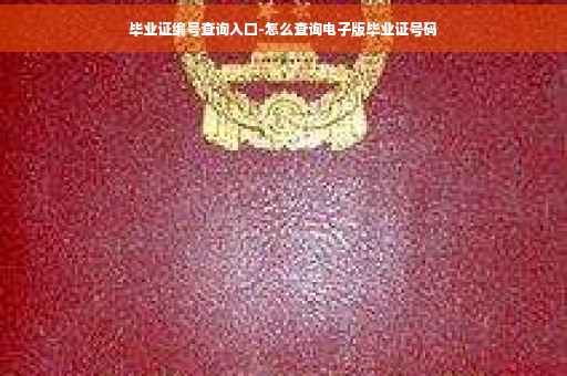 毕业证编号查询入口-怎么查询电子版毕业证号码