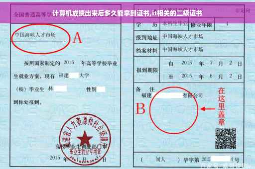 计算机成绩出来后多久能拿到证书,it相关的二级证书