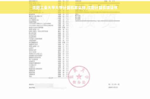 沈阳工业大学大学计算机怎么样,沈阳计算机领证书