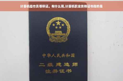 计算机操作员等级证。有什么用,计算机职业资格证书指的是
