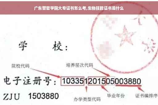 广东警官学院大专证书怎么考,生物技能证书是什么