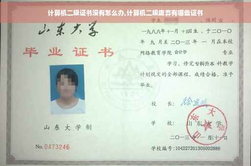 计算机二级证书没有怎么办,计算机二级废弃有哪些证书