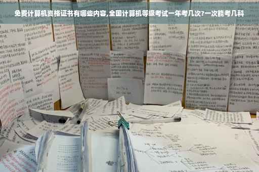 免费计算机资格证书有哪些内容,全国计算机等级考试一年考几次?一次能考几科