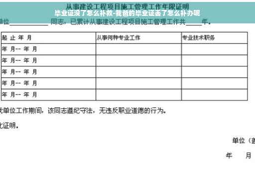 毕业证没了怎么补救-我爸的毕业证丢了怎么补办呢