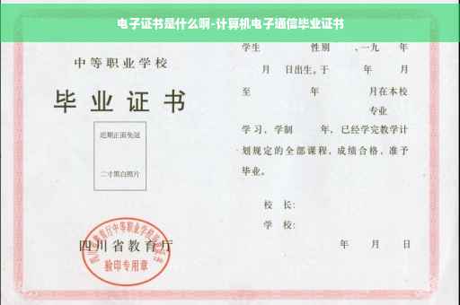 电子证书是什么啊-计算机电子通信毕业证书