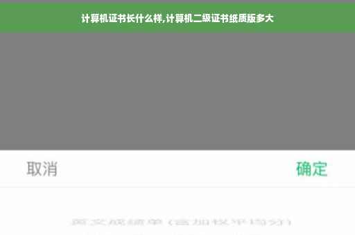 计算机证书长什么样,计算机二级证书纸质版多大