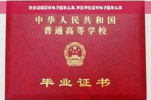 毕业证复印件电子版怎么弄,学历学位证书电子版怎么弄