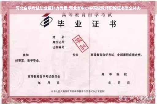 河北自学考试毕业证补办流程,河北省中小学高级教师职称证书怎么补办
