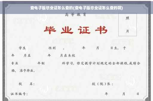 查电子版毕业证怎么查的(查电子版毕业证怎么查的啊)