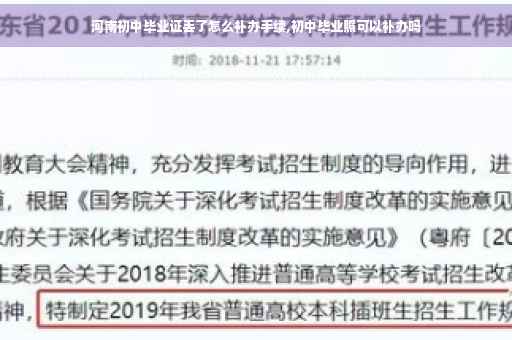 河南初中毕业证丢了怎么补办手续,初中毕业照可以补办吗