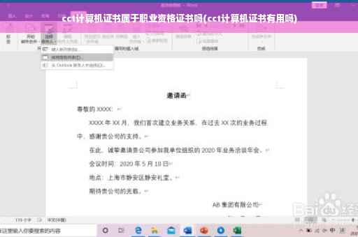 cct计算机证书属于职业资格证书吗(cct计算机证书有用吗)