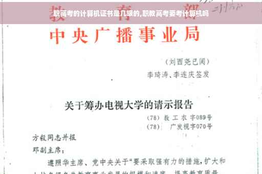 职高考的计算机证书是几级的,职教高考要考计算机吗