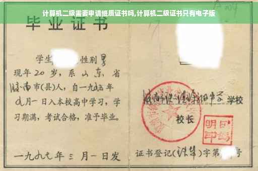 计算机二级需要申请纸质证书吗,计算机二级证书只有电子版