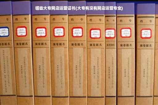 哪些大专网店运营证书(大专有没有网店运营专业)
