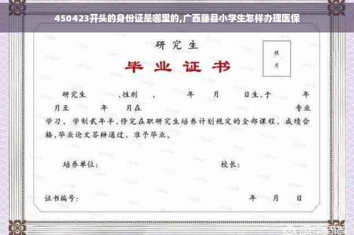 450423开头的身份证是哪里的,广西藤县小学生怎样办理医保