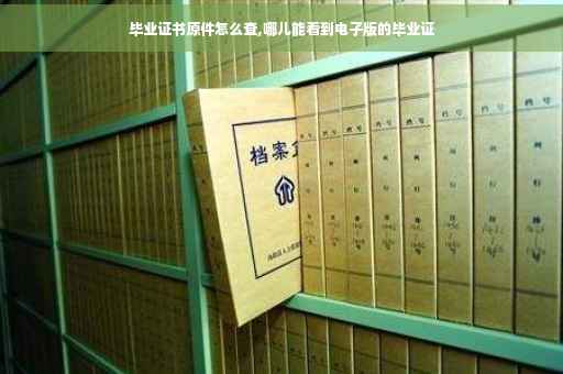 毕业证书原件怎么查,哪儿能看到电子版的毕业证