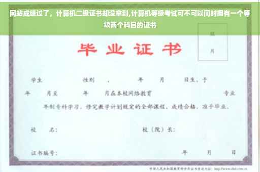 网站成绩过了，计算机二级证书却没拿到,计算机等级考试可不可以同时拥有一个等级两个科目的证书