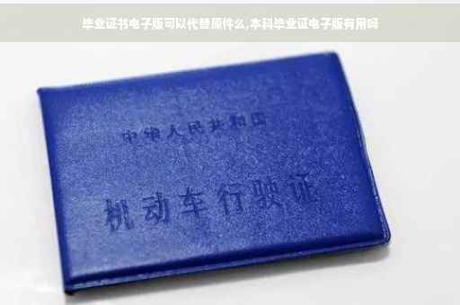 毕业证书电子版可以代替原件么,本科毕业证电子版有用吗