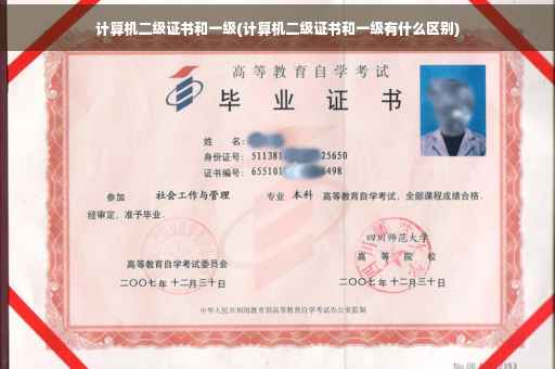 计算机二级证书和一级(计算机二级证书和一级有什么区别)