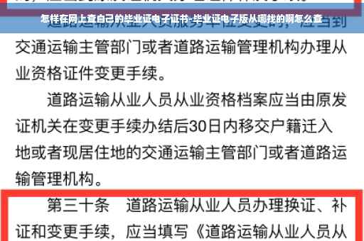 怎样在网上查自己的毕业证电子证书-毕业证电子版从哪找的啊怎么查