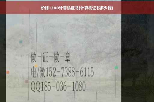 价格1300计算机证书(计算机证书多少钱)