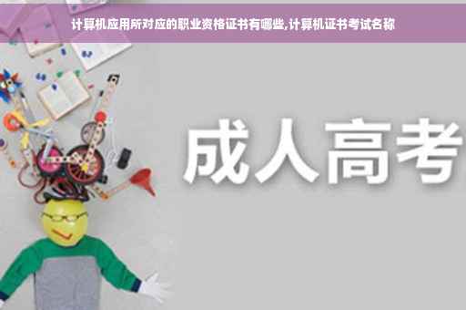 计算机应用所对应的职业资格证书有哪些,计算机证书考试名称