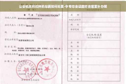 公安机关对扣押的车辆如何处置-中专毕业证腐烂去哪里补办呢