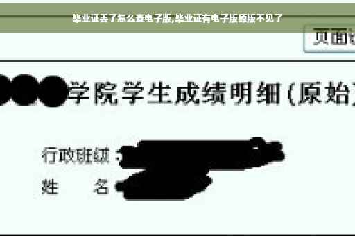 毕业证丢了怎么查电子版,毕业证有电子版原版不见了 毕业证丢了怎么查电子版,毕业证有电子版原版不见了