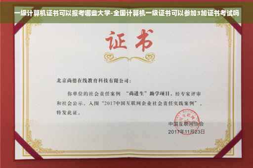 一级计算机证书可以报考哪些大学-全国计算机一级证书可以参加3加证书考试吗