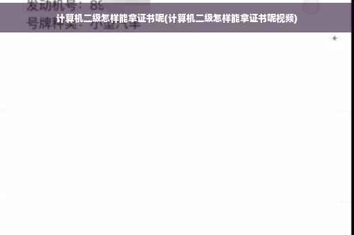 计算机二级怎样能拿证书呢(计算机二级怎样能拿证书呢视频)