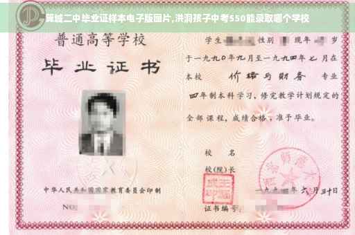 翼城二中毕业证样本电子版图片,洪洞孩子中考550能录取哪个学校