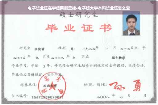 电子毕业证在学信网哪里找-电子版大学本科毕业证怎么查
