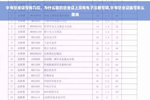 中专毕业证号有几位，为什么我的毕业证上没有电子注册号呢,中专毕业证编号怎么查询