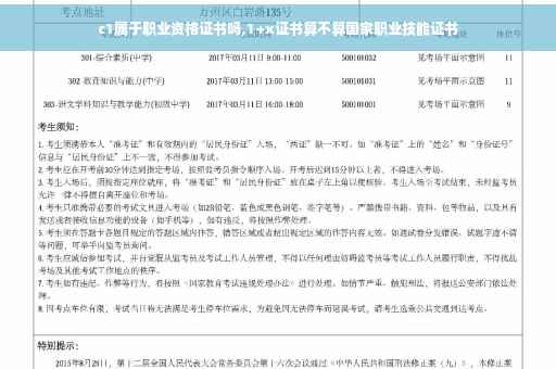 c1属于职业资格证书吗,1+x证书算不算国家职业技能证书