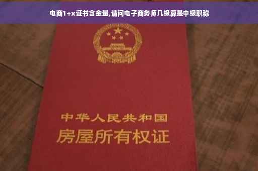 电商1+x证书含金量,请问电子商务师几级算是中级职称