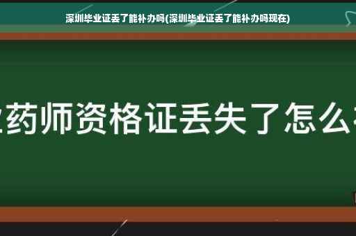 深圳毕业证丢了能补办吗(深圳毕业证丢了能补办吗现在)