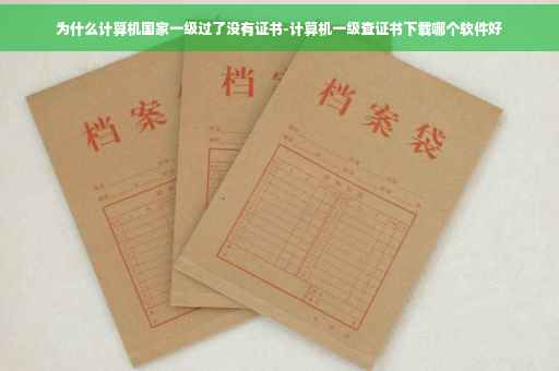 为什么计算机国家一级过了没有证书-计算机一级查证书下载哪个软件好
