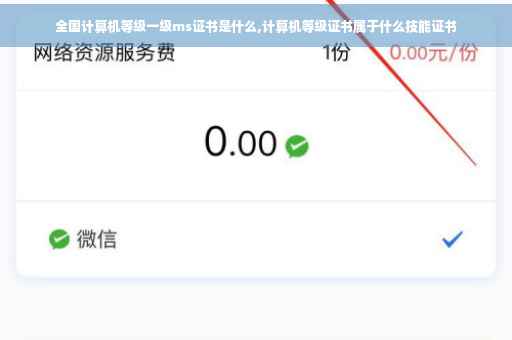 全国计算机等级一级ms证书是什么,计算机等级证书属于什么技能证书
