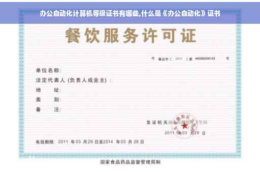 办公自动化计算机等级证书有哪些,什么是《办公自动化》证书