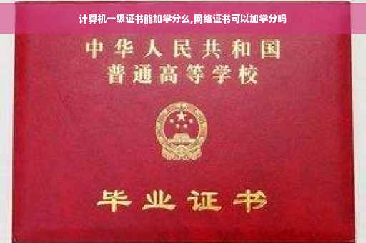 计算机一级证书能加学分么,网络证书可以加学分吗