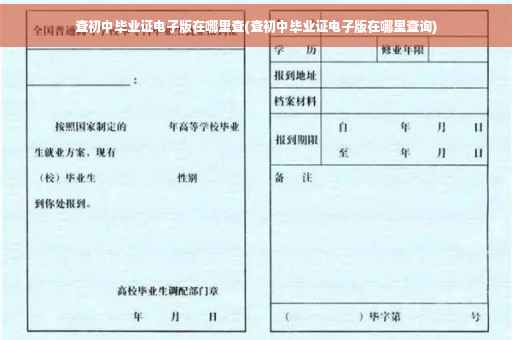 查初中毕业证电子版在哪里查(查初中毕业证电子版在哪里查询)