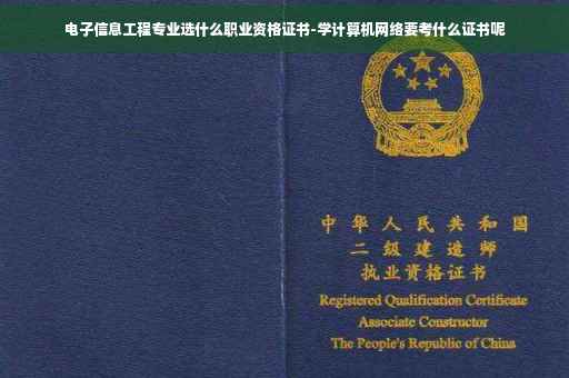 电子信息工程专业选什么职业资格证书-学计算机网络要考什么证书呢