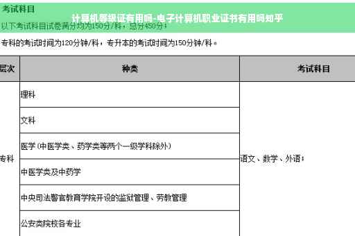 计算机等级证有用吗-电子计算机职业证书有用吗知乎