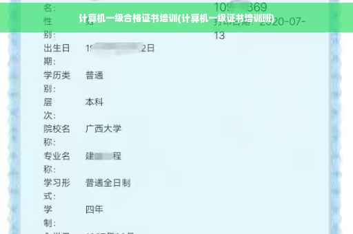 计算机一级合格证书培训(计算机一级证书培训班)