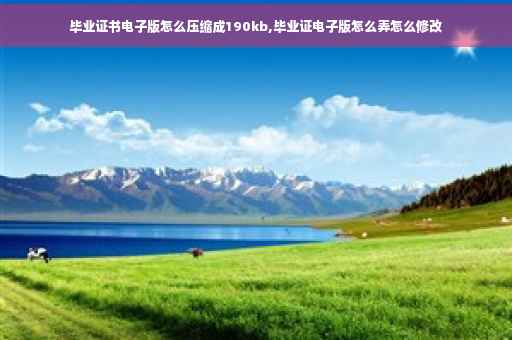 毕业证书电子版怎么压缩成190kb,毕业证电子版怎么弄怎么修改